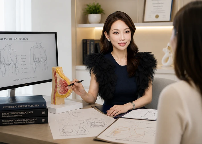 Dr. Chia Hui Ling talking to a patient
